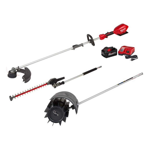 M18 FUEL 18V Lithium-Ion Brushless Cordless QUIK-LOK String Trimmer 8Ah Kit w/Rubber Broom & Hedge Trimmer Attachments 322137426
