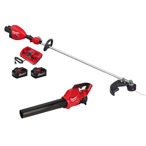 M18 FUEL 18V Brushless Cordless 17 in. Dual Battery Straight Shaft String Trimmer w/Blower, (2) 8.0 Ah Battery, Charger 328117605