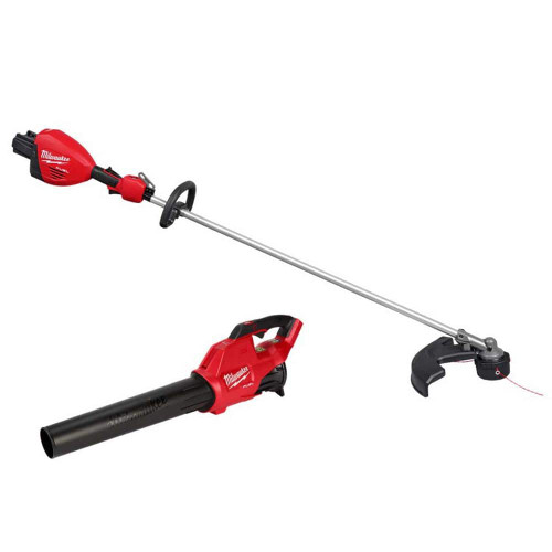 M18 FUEL 18V Brushless Cordless 17 in. Dual Battery Straight Shaft String Trimmer with M18 FUEL Blower (2-Tool) 328117586