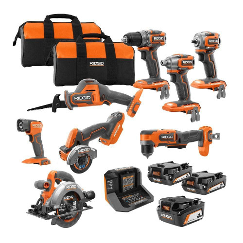 18V SubCompact Brushless Cordless 8-Tool Combo Kit with (2) 2.0 Ah Batteries, 4.0 Ah Battery, Charger, and Bag 319051357