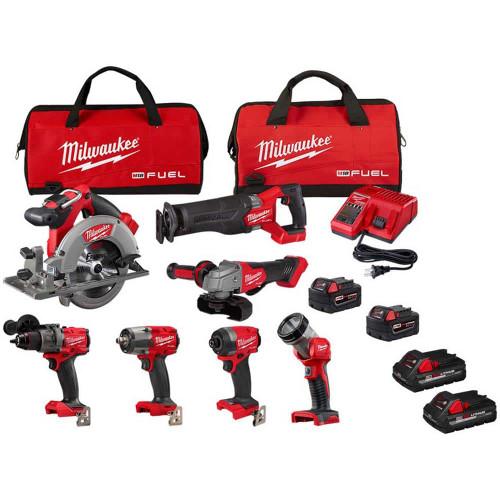 M18 FUEL 18V Lithium-Ion Brushless Cordless Combo Kit (7-Tool) w/2 pack of 3.0ah Batteries 325664830