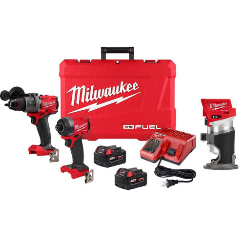 M18 FUEL 18-V Lithium-Ion Brushless Cordless Hammer Drill and Impact Driver Combo Kit (2-Tool) with Router 321633242