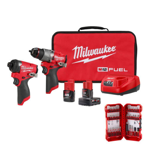 M12 FUEL 12-Volt Li-Ion Cordless Hammer Drill and Impact Driver Combo Kit with Impact Duty Driver Bit Set (40-Piece) 321639490