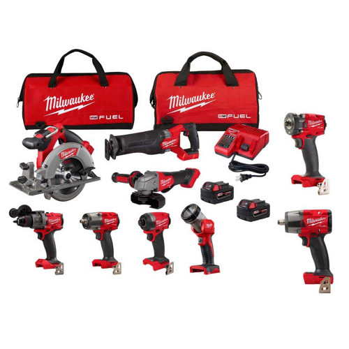 M18 FUEL 18V Lithium-Ion Brushless Cordless Combo Kit (7-Tool) with 1/2 in. & 3/8 in. Impact Wrenches 326686198