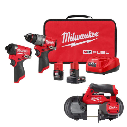 M12 FUEL 12-Volt Lithium-Ion Brushless Cordless Hammer Drill/Impact Driver Combo Kit (2-Tool) with Sub Compact Band Saw 321639510