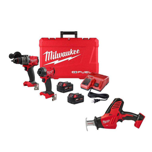 M18 FUEL 18-V Li-Ion Brushless Cordless Hammer Drill and Impact Driver Combo Kit (2-Tool) w/Hackzall Reciprocating Saw 321633192