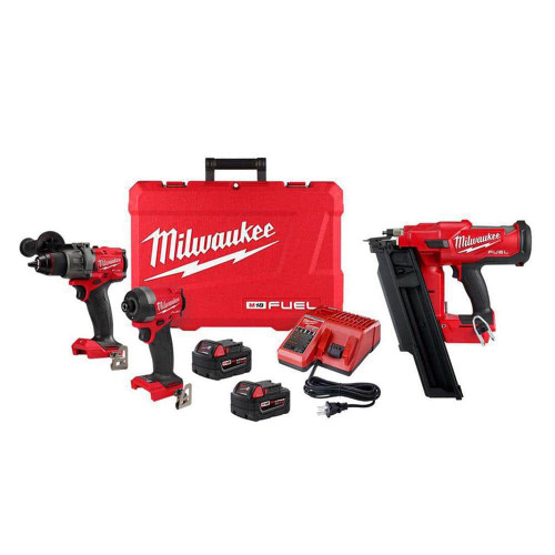 M18 FUEL 18-V Lithium-Ion Brushless Cordless Hammer Drill and Impact Driver Combo Kit (2-Tool) with Framing Nailer 321633181