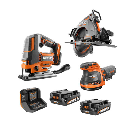 18V Cordless 3-Tool Wood Working Combo Kit with (2) 2.0 Ah Batteries and Charger 319653313