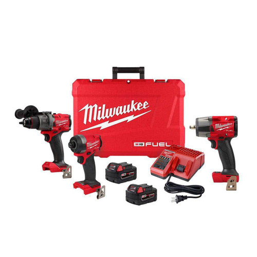 M18 FUEL 18-V Lithium-Ion Brushless Cordless Hammer Drill/Impact Driver Combo Kit (2-Tool) with 3/8 in. Impact Wrench 321633250