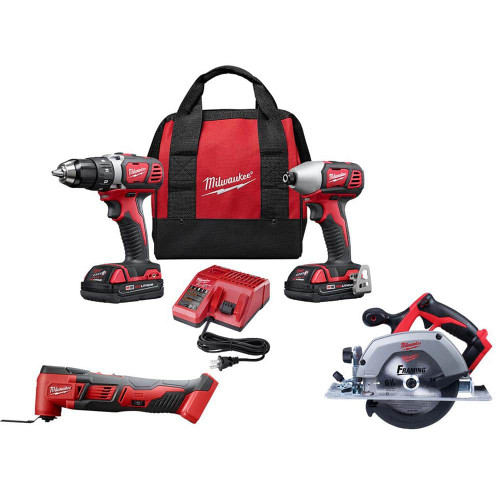 M18 18V Lithium-Ion Cordless Drill Driver/Impact Driver/Multi-Tool Combo Kit (3-Tool) W/ 6-1/2 in. Circular Saw 319399777