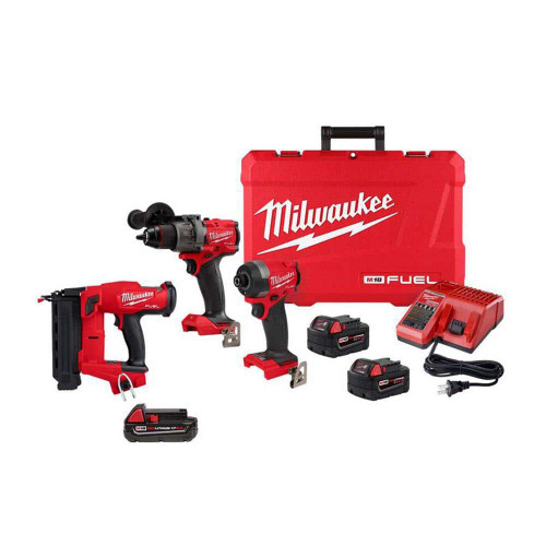 M18 FUEL 18V Lithium-Ion Brushless Cordless Combo Kit w/M18 FUEL 18-Gauge Brad Nailer & 2.0ah Battery 324587368