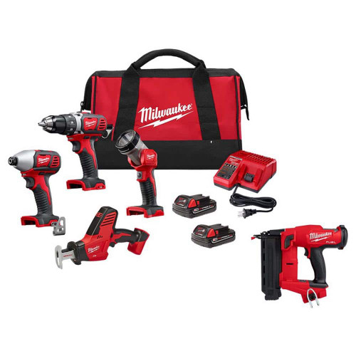 M18 18V Lithium-Ion Cordless Combo Kit w/M18 FUEL 18GA Brad Nailer 329203239