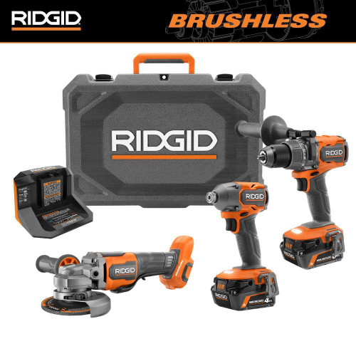 18V Brushless 2-Tool Combo Kit with 6.0 Ah & 4.0 Ah MAX Output Batteries, Charger, Hard Case, & 4-1/2 in. Angle Grinder 326806762