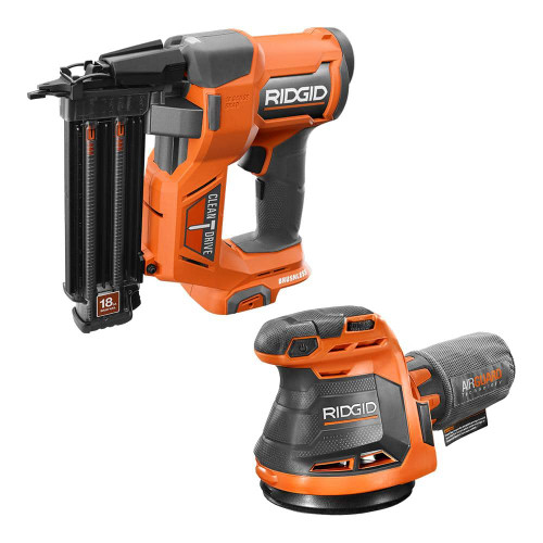 18V Brushless Cordless 18-Gauge 2-1/8 in. Brad Nailer with 18V Cordless 5 in. Random Orbit Sander (Tools Only) 316779417