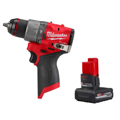 M12 FUEL 12-Volt Lithium-Ion Brushless Cordless 1/2 in. Hammer Drill with High Output 5Ah Battery 321642142