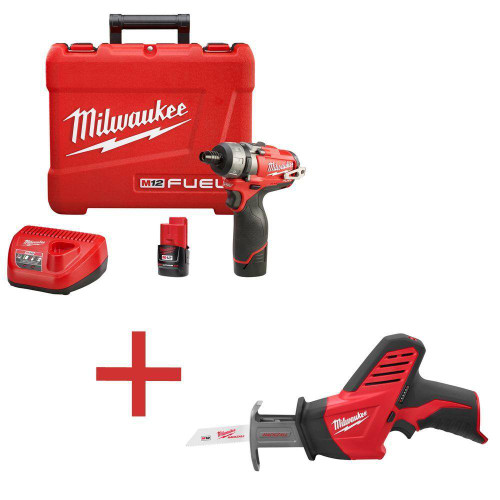 M12 FUEL 12-Volt Lithium-Ion 1/4 in. Hex Cordless Screwdriver Kit with M12 HACKZALL Reciprocating Saw (Tool-Only) 205044586