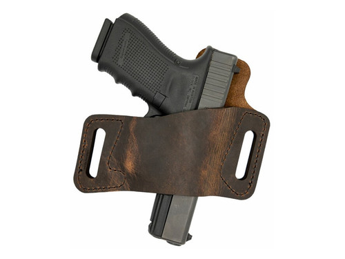 Versacarry Protector S1 OWB Holster Right Hand for Glock 42, 43 48, Beretta Nano, Bersa Thunder, Springfield XDS Leather Brown 281370