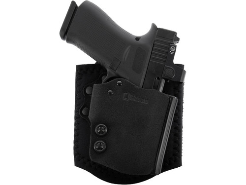 Galco Ankle Guard Ankle Holster Right Hand for Glock 26, 27, 33 Hybrid Polymer and Leather Black- Blemished 359685
