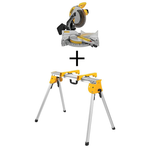 15 Amp Corded 12 in. Compound Single Bevel Miter Saw and Heavy-Duty Work Stand 314720824