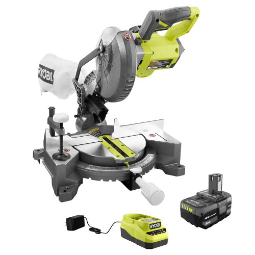 18V ONE+ Cordless 7-1/4 in. Compound Miter Saw with 4.0 Ah Lithium-Ion Battery and 18V Charger 310710519