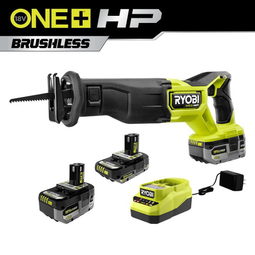 ONE+ HP 18V Brushless Cordless Reciprocating Saw Kit with (2) 4.0 Ah Batteries, 2.0 Ah Battery, and Charger 328690516