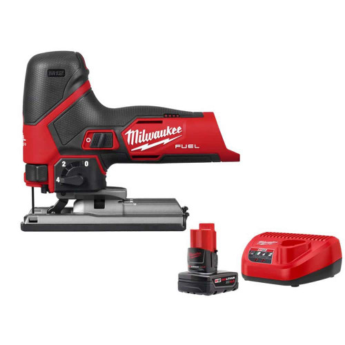 M12 12-Volt Fuel Lithium-Ion Cordless Jig Saw with M12 4.0Ah Starter Kit 326684735