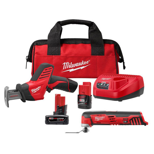 M12 12V Lithium-Ion HACKZALL Cordless Reciprocating Saw Kit with M12 Oscillating Multi-Tool & 6.0Ah XC Battery Pack 318098569