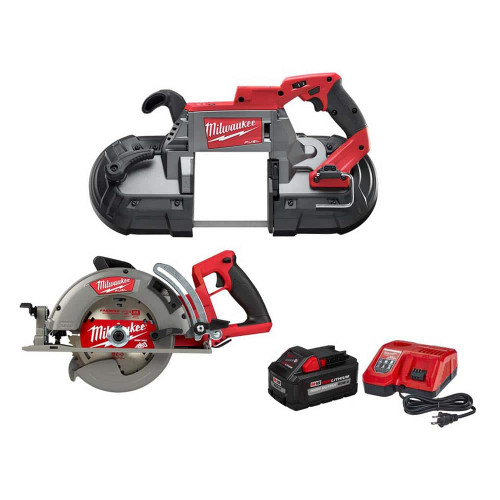 M18 FUEL 18-Volt Lithium-Ion Brushless Cordless Deep Cut Band Saw w/Rear Handle Circular Saw and 8.0Ah Starter Kit 329195323