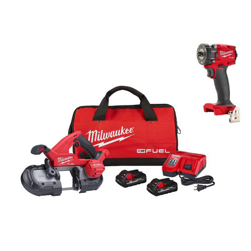 M18 FUEL 18-Volt Lithium-Ion Brushless Cordless Compact Bandsaw Kit w/M18 FUEL Compact Impact Wrench 329196289