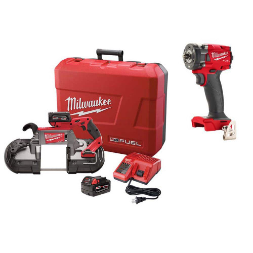 M18 FUEL 18-Volt Lithium-Ion Brushless Cordless Deep Cut Band Saw Kit w/M18 FUEL Compact Impact Wrench 329195350