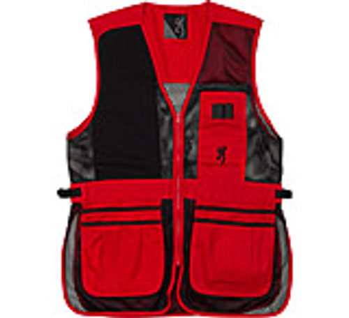 Browning Bg Mesh Shooting Vest R-hand Medium Black/red Trim 4769