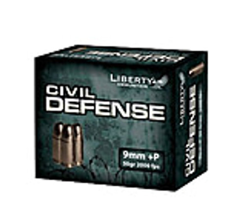 Liberty Ammunition Civil Defense 9mm Luger +P 50 grain Hollow Point Brass Cased Centerfire Pistol Ammunition 4458