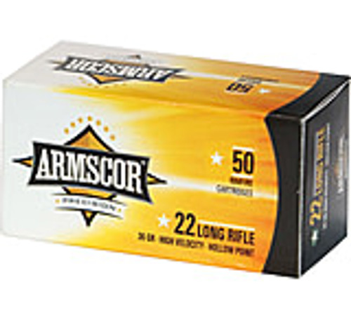 Armscor Precision Inc .22 Long Rifle 36 Grain High Velocity Hollow Point Brass Cased Rimfire Ammunition 4477