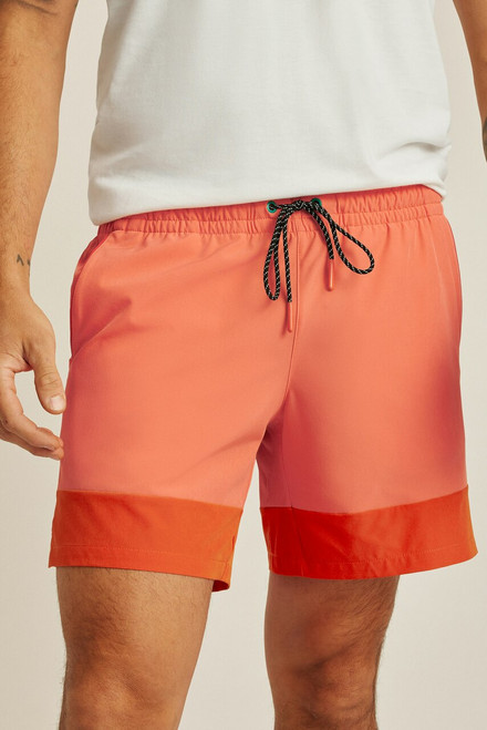 The Rec Short SHORT0079-coral color block