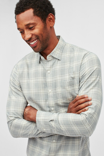 Lightweight Flannel Shirt CSHRT00489-grey jaspe plaid