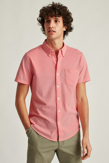 Knit Oxford Short Sleeve Shirt KNITS00480-pink