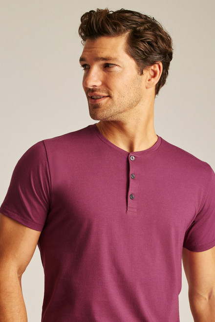 Pima Performance Short Sleeve Henley KNITS00479-boysenberry