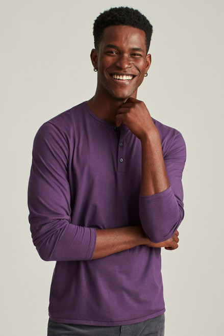 Pima Performance Long Sleeve Henley KNITS00453-plum