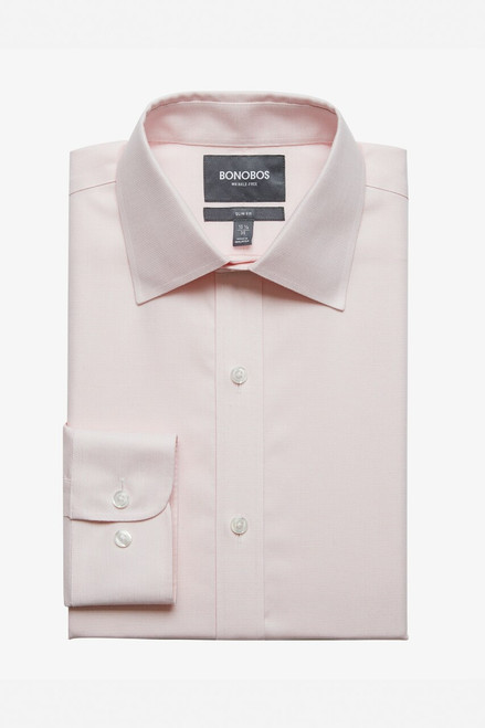 Daily Grind Wrinkle-Free Dress Shirt DSHRT00158-solid textured pink