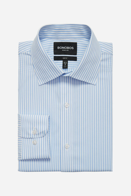 Daily Grind Wrinkle Free Dress Shirt DSHRT00140-blue verdel stripe