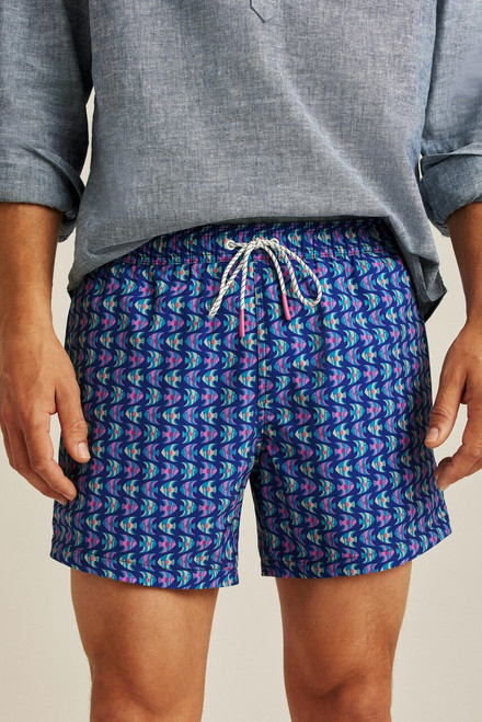 Riviera Recycled Swim Trunks SWIMR00031-navy pink fish waves