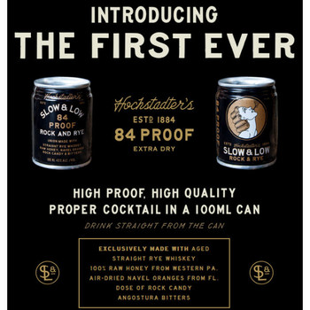 Hochstadter's Slow & Low Rock and Rye Cocktail in a Can 100ml Hochstadter's Slow & Low Rock and Rye Cocktail in a Can 100ml