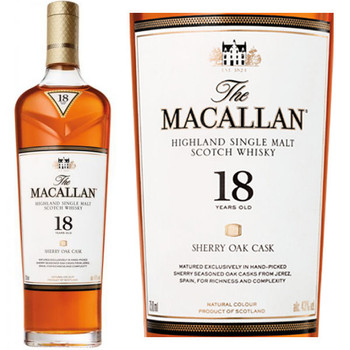 The Macallan 18 Year Old Sherry Cask Highland Single Malt Scotch 750ml The Macallan 18 Year Old Sherry Cask Highland Single Malt Scotch 750ml