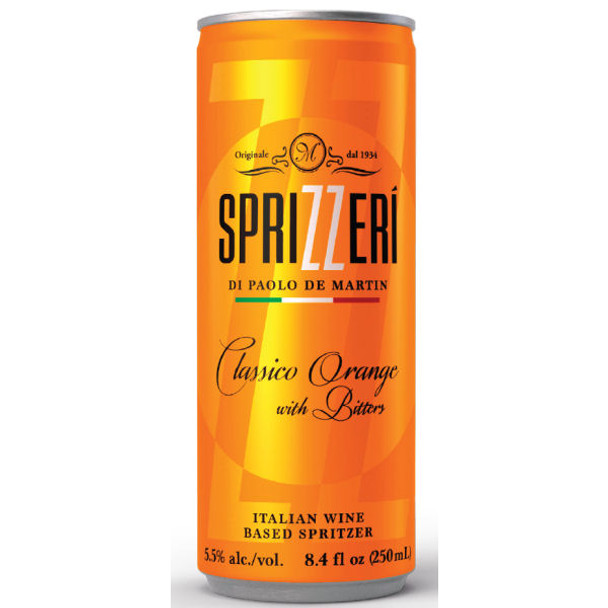 Sprizzeri de Paolo de Martin Italian Wine Based Spritzer Classico Orange with Bitters 4 Pack Cans 8.4oz