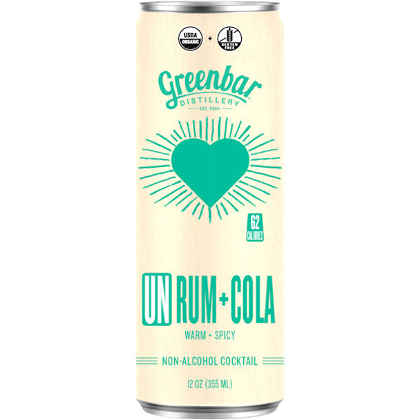 Greenbar UN Rum+Cola Non Alcoholic Cocktail 4Pack 12oz Can