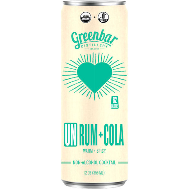 Greenbar UN Rum+Cola Non Alcoholic Cocktail 4-Pack 12oz Can