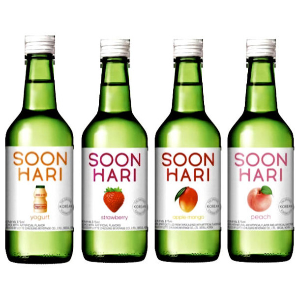 Soonhari Soju Mxed Flavors 375ml 4 Pack