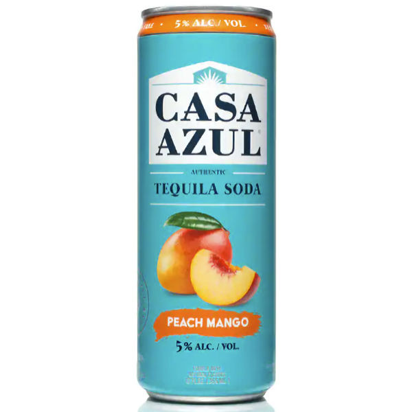 Casa Azul Peach Mango Tequila Soda ReadyToDrink 4Pack 12oz Cans
