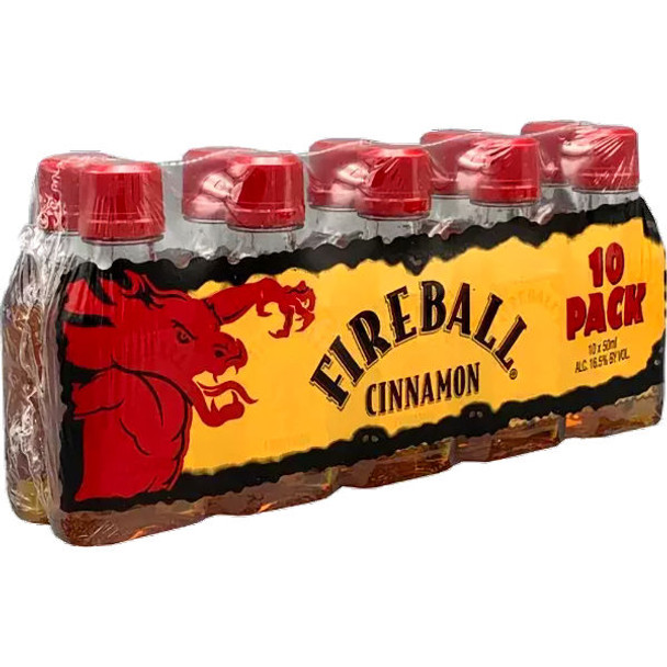 50ml Mini Fireball Cinnamon Whisky 10 Pack