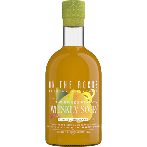 On The Rocks Old Overholt The Spiced Pear Whiskey Sour Ready-To-Drink Cocktail 375ml